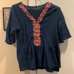 Azz Trading Inc Navy Blouse